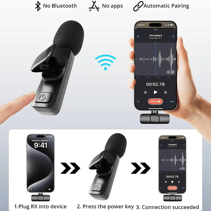 Wireless Lapel Microphone for iPhones